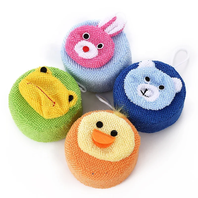 

Cute animal body wash sponge scrub exfoliating bath shower sponge for kids