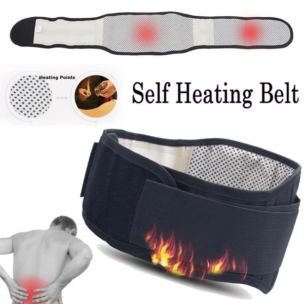 

Waist Support Protector Belt Self Heating Belt Adjustable Magnetic Therapy Back Belt, Black