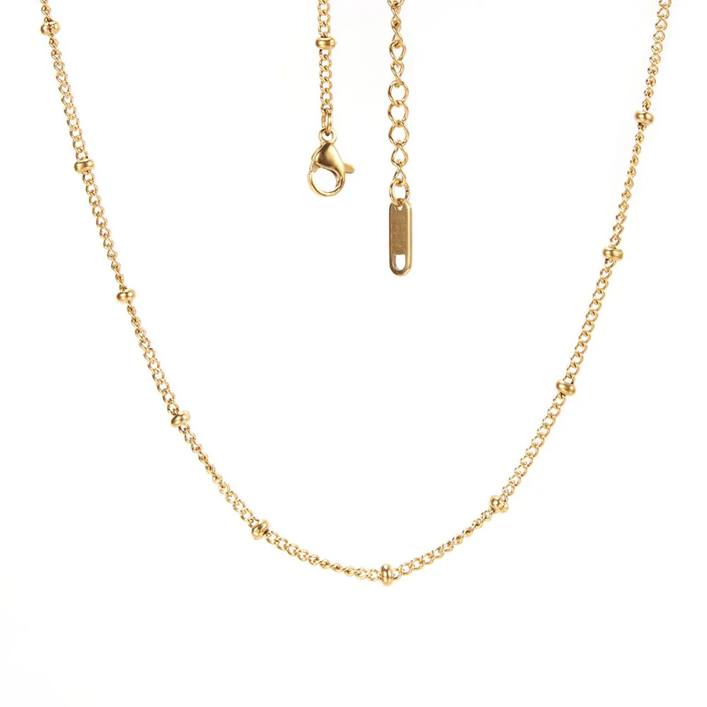 

18k gold artificial satellite chain short necklace exquisite ladies jewelry