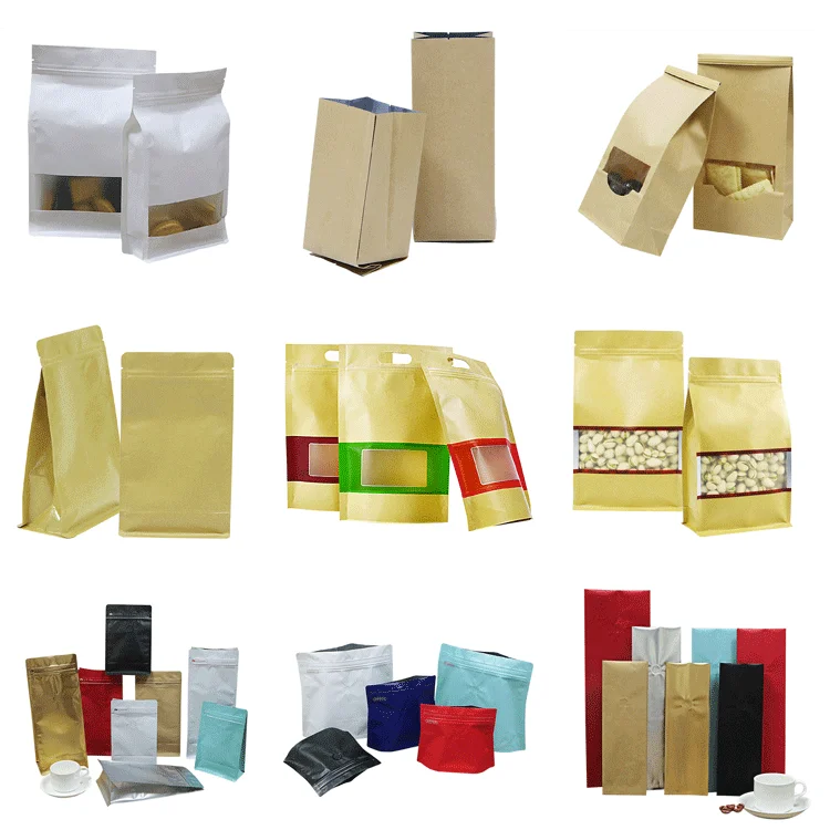 Packaging Biodegradable Kraft Paper Zip Lock Bag In Stock Kraft Paper