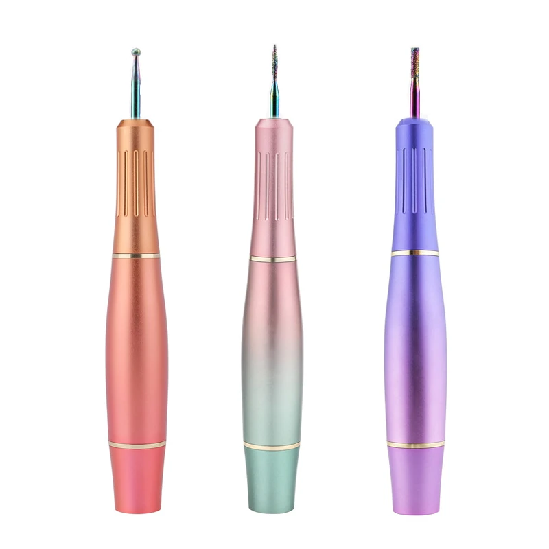 

2021 Professional Pedicure Polishing Electric Nail Drill Pen 20000RPM Nails File Kit Nail Drill Bit Set For Home Salon Manicure, 6 colors could chose