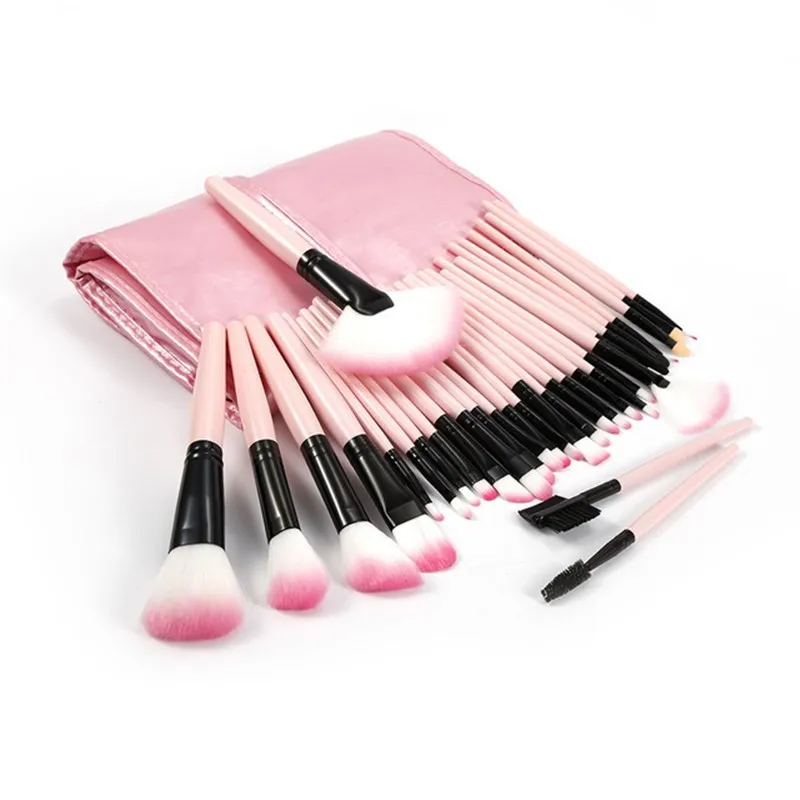 

New Fashion 32 cosmetic brush bag beauty tool set, Pink, black,log