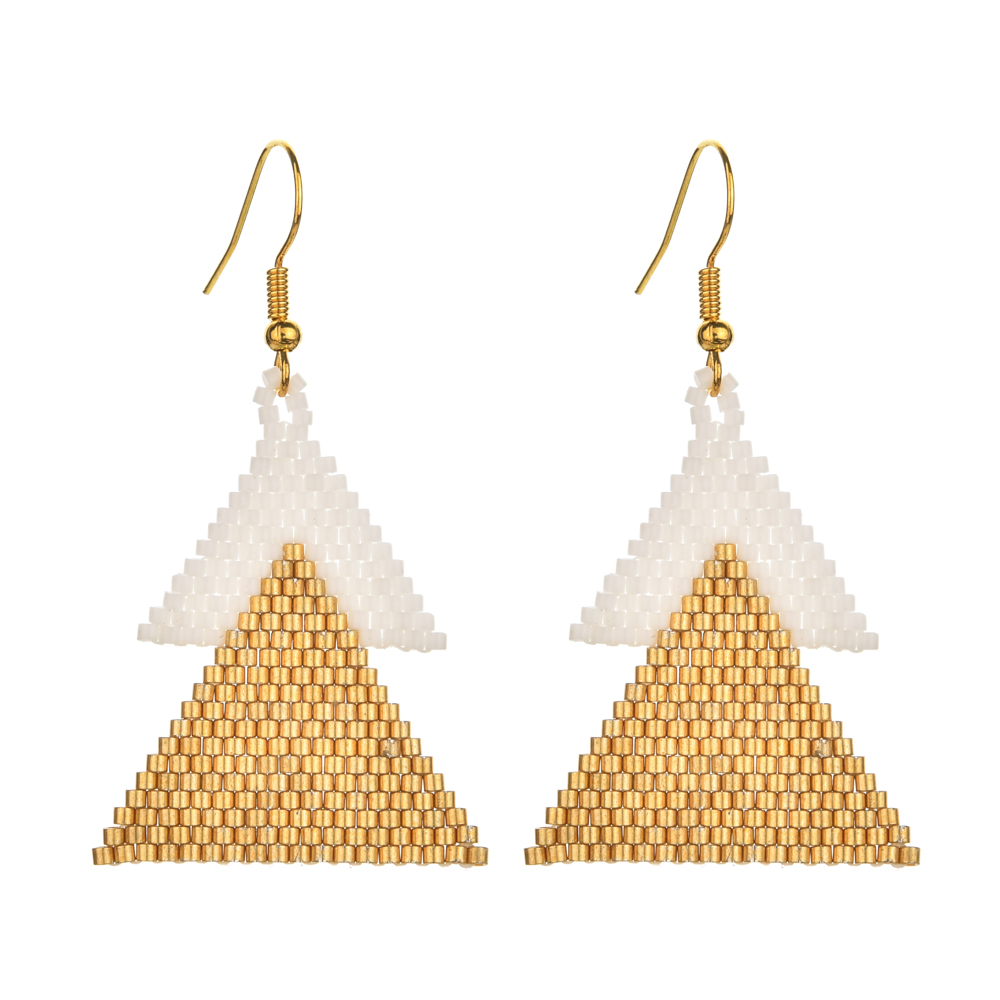 

Handmade Triangle Geometric Boho Dangle Earrings for Women Girls Stainless Steel Hooks Earring Jewelry Gift