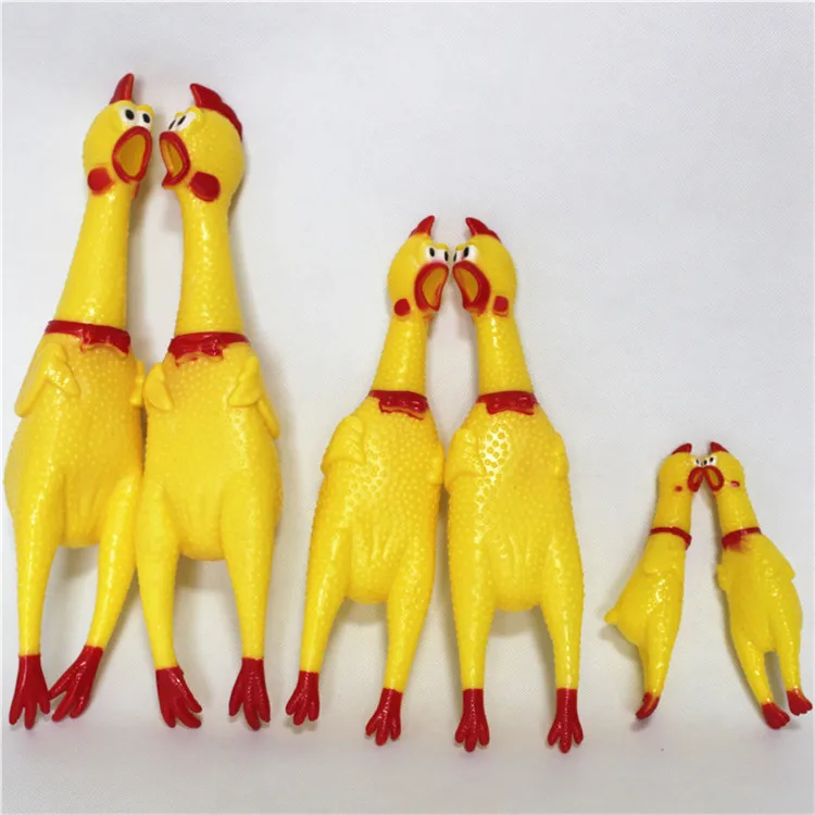 

Oem Pet Shape Latex juguete para perro Squeaky Chicken Tpr Barking Custom Rubber Squeakers Pet Yellow Dog Toy