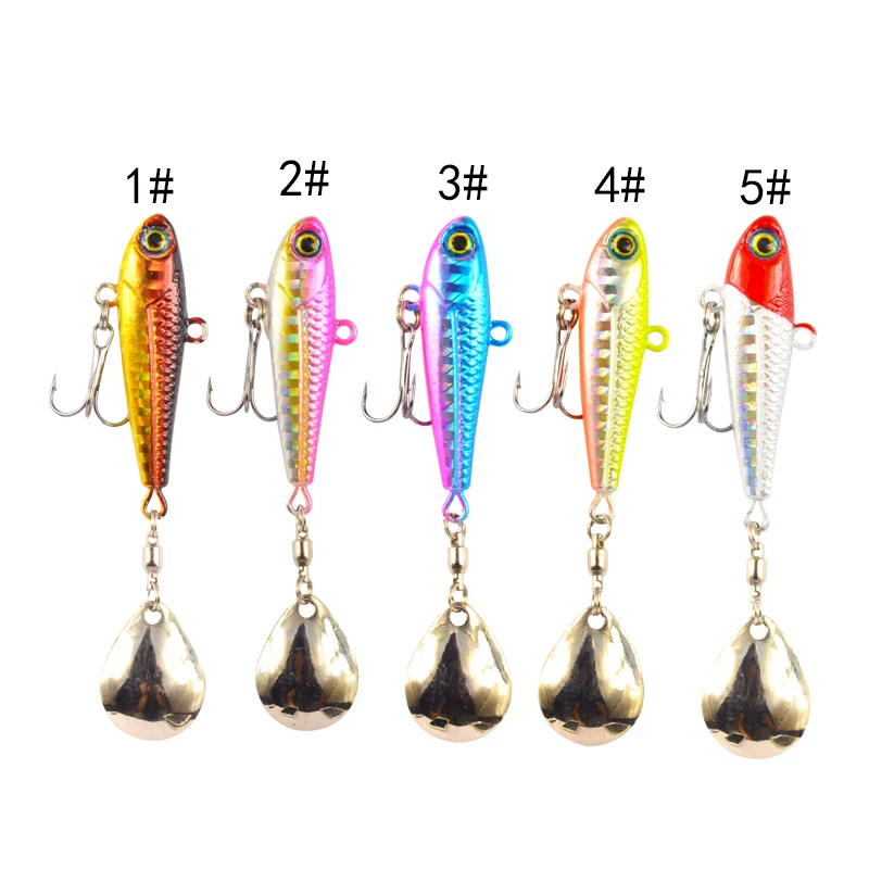 

Bass fishing lure metal jig spinner lure 50mm 24g fishing lure metal VIB with spoon in stock, Various colors