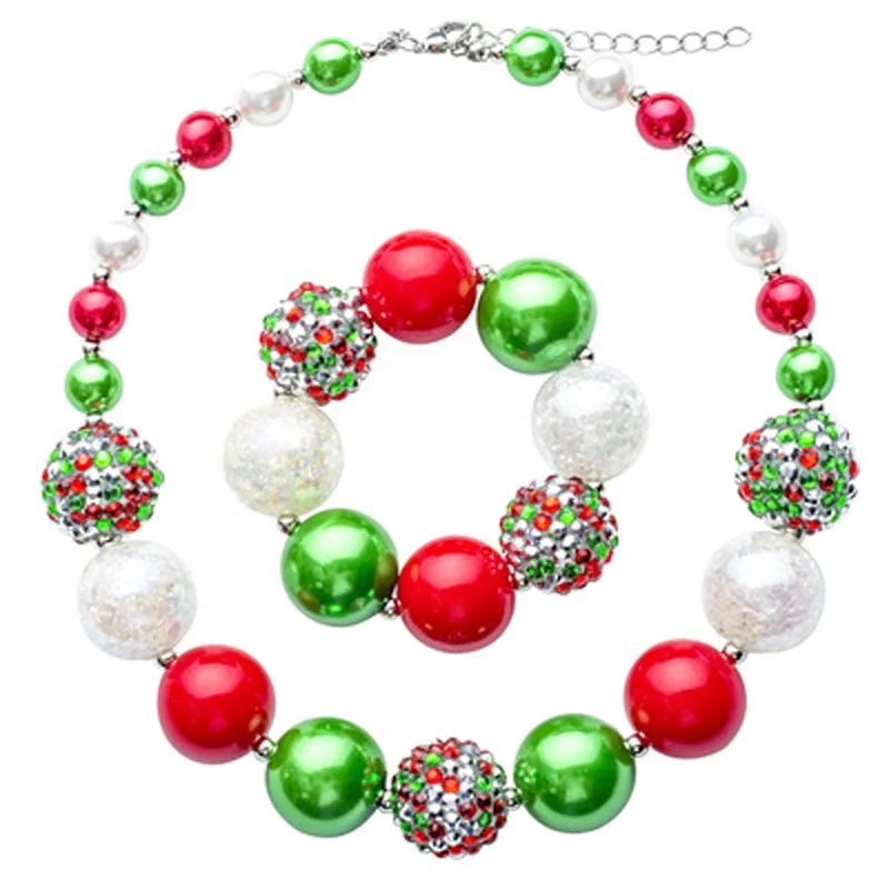 

Christmas custom necklace Birthday gift Girls beaded necklace Necklace and bracelet sets, Picture