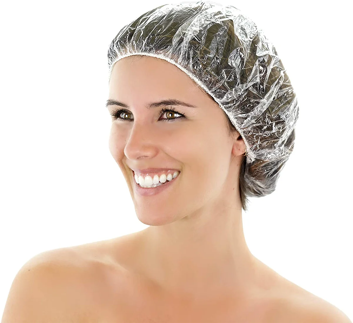 

Wholesale Cheap Waterproof Salon Hair Dry Processing Cap PE Plastic Hair Cover Disposable Shower Caps