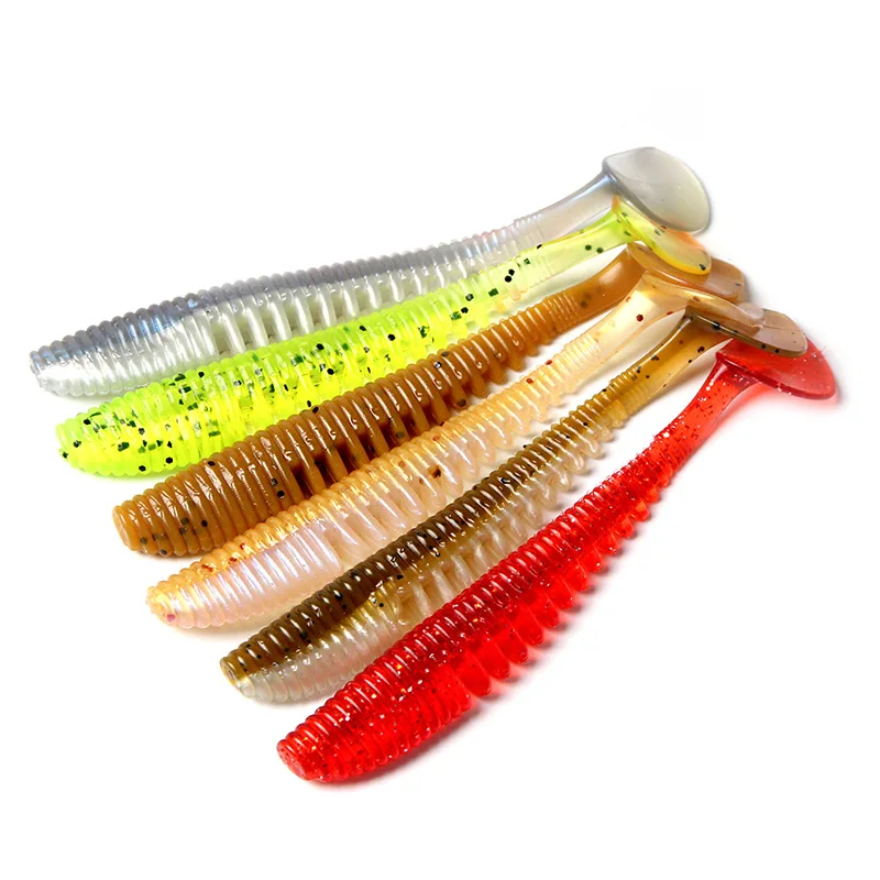 

Evercatch 110mm 5g T tail worm soft fishing lure Worms custom baits Plastic Baits silicone lure for sale