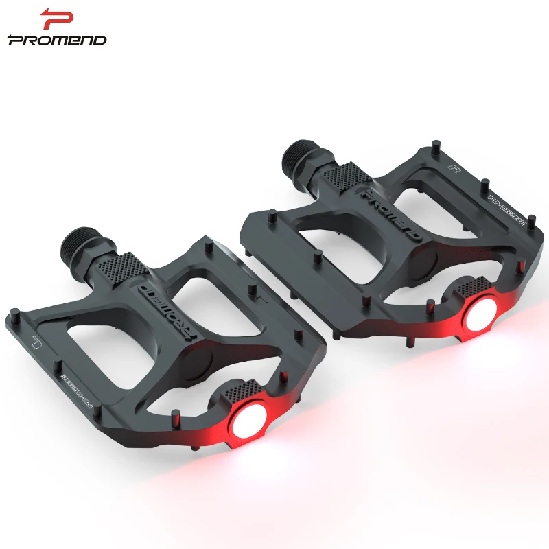 

2021 AMAZON HOT SELL WARNING LIGHT BICYCLE PEDAL ALUMINUM 9/16 MTB BICYCLE PEDAL BIG PLATFORM 110MM WIDTH PEDAL WITH LING