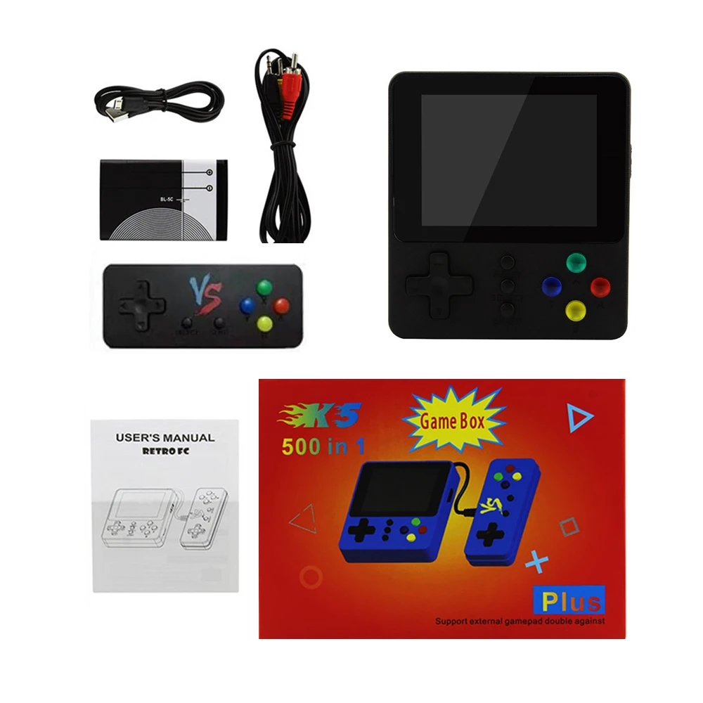

Mini Handheld Classic Retro Game Console 500 in 1 Double Player With Gamepad Protable Game Console Video Game Box