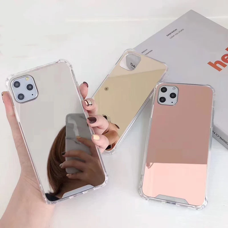 

2020 Makeup Mirror Phone Case For iPhone 11 Pro Max/11 Pro/11 Girl TPU Shockproof Airbag Cover Case For XS Max/XR/8Plus