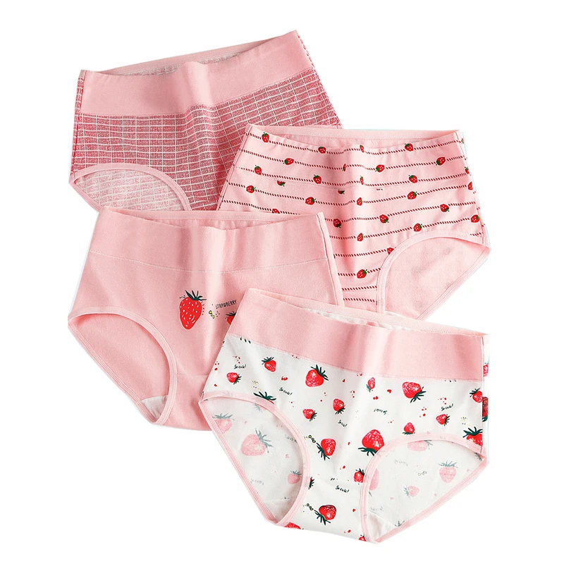 

Wholesale Slimming Cute Print Yong GirlsBriefs Underwear Breathable Comfort Female Lingerie High Waist Pure Cotton Women Panties