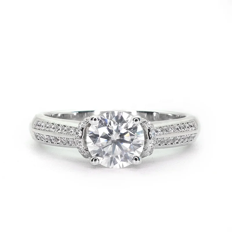 925 Sterling Silver Diamond 1 Carat Women's Moissanite Wedding Ring