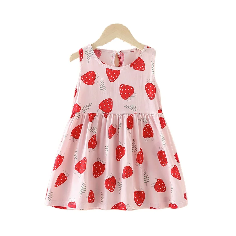 

KYO Princess Vest Dress Girl Cotton Silk Dress Western Style Summer Dress Little Girl Korean Children