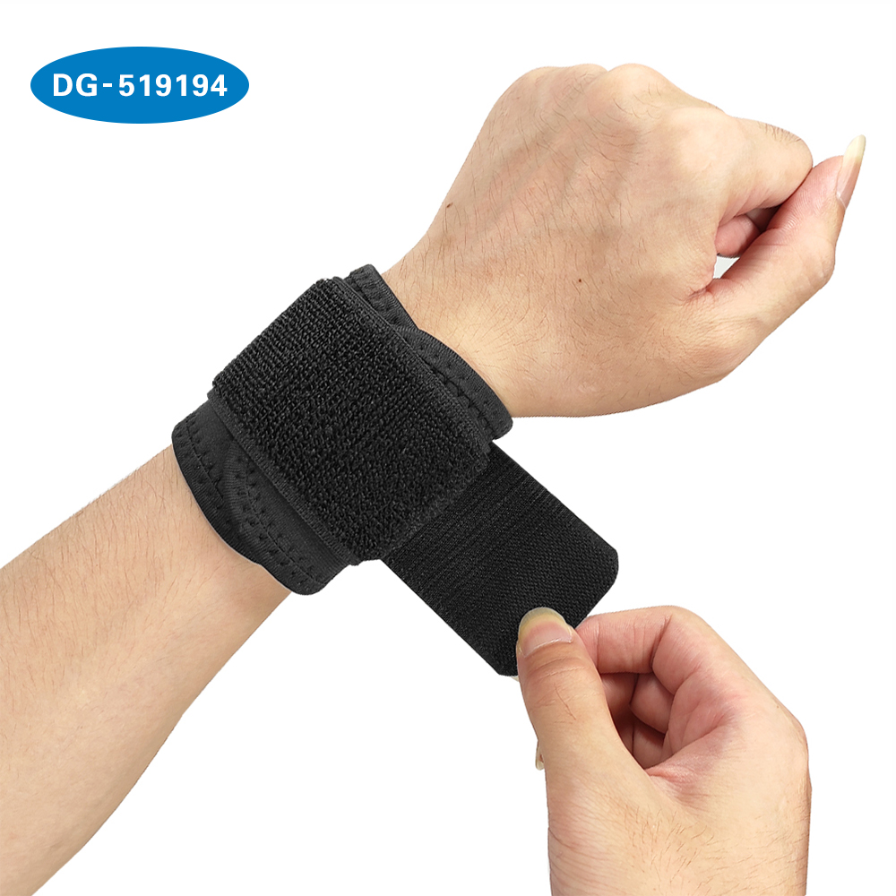 

compression wrist support brace with elastic band for tennis, Black
