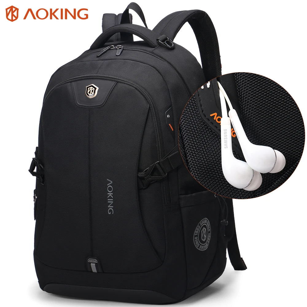 

2020 Aoking New arrival waterproof fashion teenager back pack bagpack business laptop bags for men backpack, Black