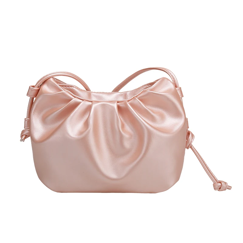 

New wrinkle cloud PU leather casual dumpling shoulder bag designer underarm bag soft handbag handbag, Photo