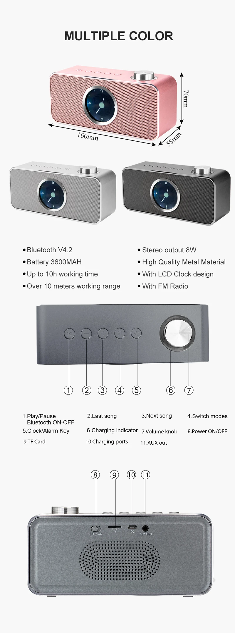 Super Bass Sound Popular Portable Loudest Mini Bluetooth Speaker - ANKUX.COM