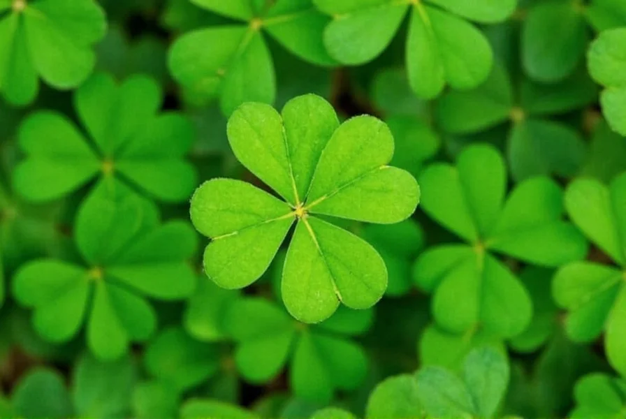 Detailaufnahme der Blattstruktur eines vierblättrigen Kleeblatts