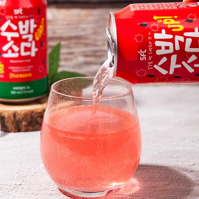 
Korean Fruit flavor Sweet Watermelon canned soda drink 350ml Made in Korea Super delicious beverage 