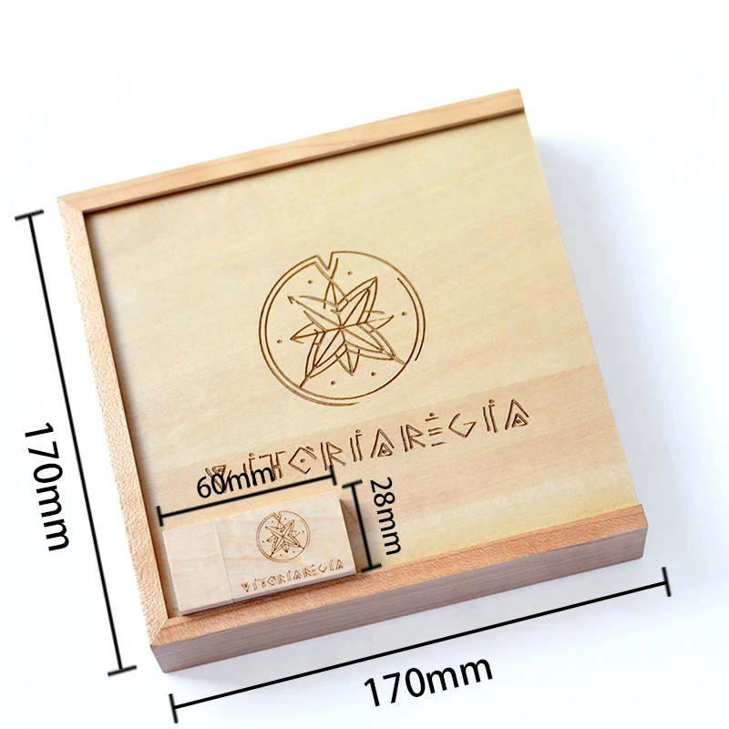 

Photography Wooden Box 17*17cm Maple Walnut USB Flash Drive Pen Drive USB Memory Stick Wedding Gift with box