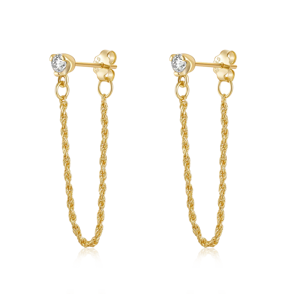 

S925 sterling silver 18k gold plated piercing earrings ladies trendy earrings