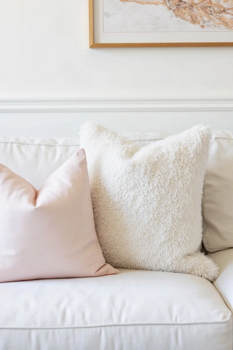 5 must have pillow styles to jazz up your white couch without making it look messy