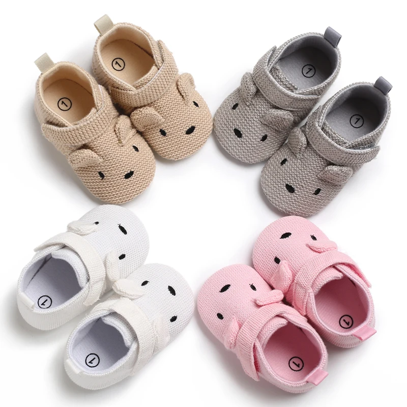 

Knitted cotton baby shoes for boys and girls, non slip walking shoes