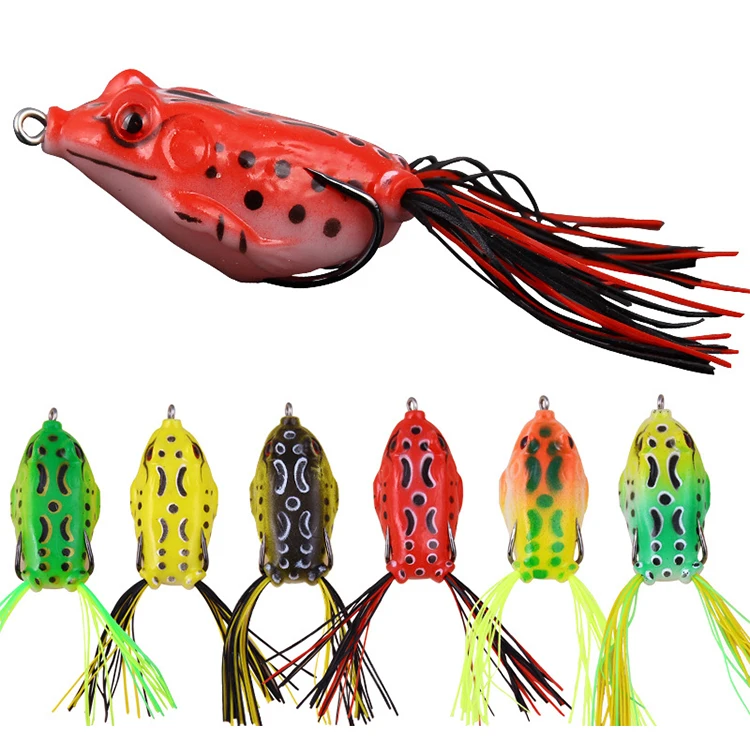 

New 100 110 120MM Soft Snakehead Artificial Bait High Carbon Steel Double Hook Frog Fishing Lures
