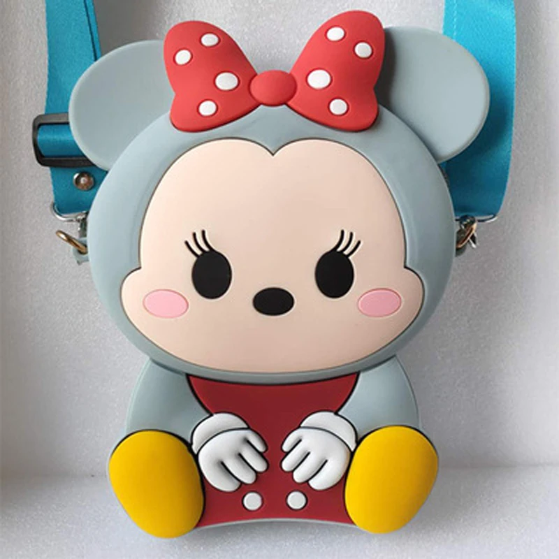 

Grey Color Silicone Minnie Mouse Shoulder Bag with Strap for Adults or Children