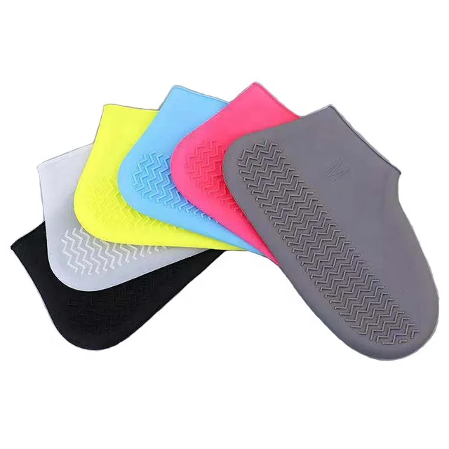 

Outdoor foldable adult unisex one mold no leaking silicone anti skid rain proof shoe cover, White, blue, pink, yellow, grey, black