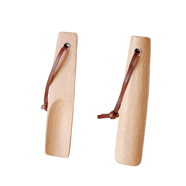 

mini child wood shoe horn with logo, Log