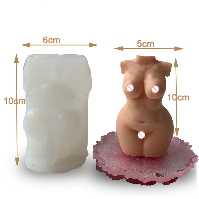 

L7110 plaster art bare nude molded candle mould women body wax human torso fat plump female candle mold for candle making, Custom color
