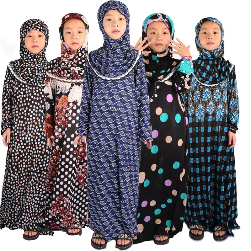 

MXCHAN cheap EID ramadan prayer one piece kids dress for islam clothing muslim kids clothes