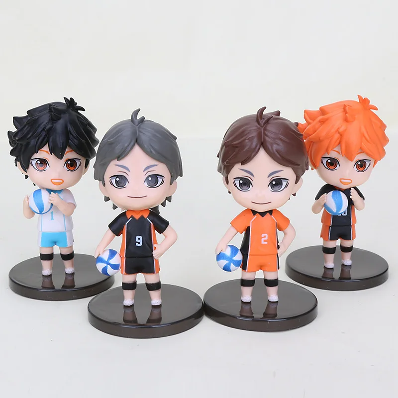 

4pcs /set Haikyuu Anime Action Figures Cute PVC Collection Model Toys