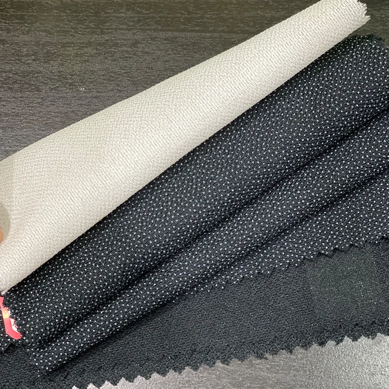 

Wholesale 75d 100% Polyester Iron on Broken Fusible Interfacing Woven Interlining Fabric