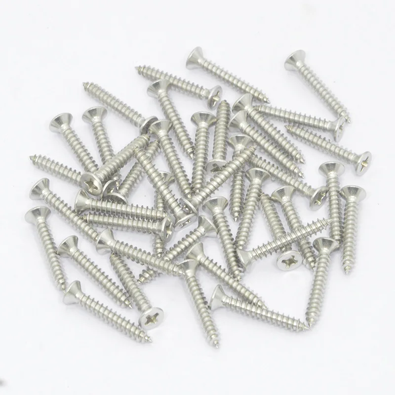 

Cross flat head self-tapping screw 304 stainless steel fastening countersunk head self-tapping screw, Natural