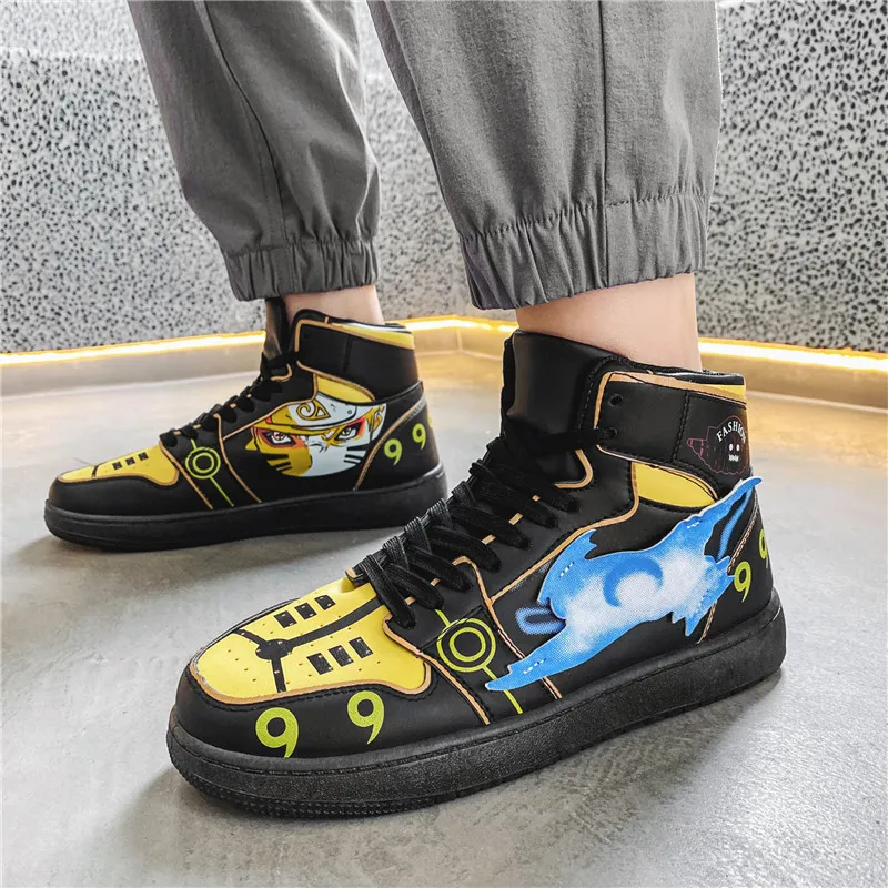 

Anime 3D Style Narut Designer PU Tennis Sneakers Funny Fashion Men Casual Shoes