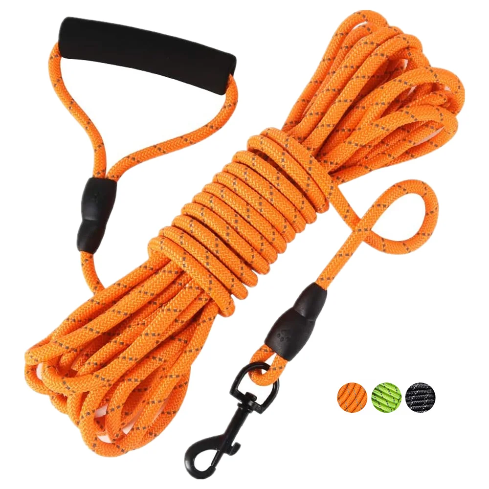 

Amazon Hot Selling Reflective Nylon Rope Tactical Float 6/10m Long Training Pet Dog Leash Leads, 3 colors