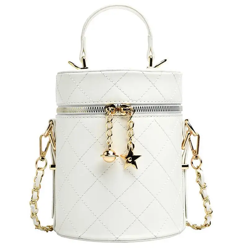 

2021 Star Lock Shoulder Bags Small Chains Fashion Trends Pu Leather Bucket Crossbody Bags For Women, 4 colors
