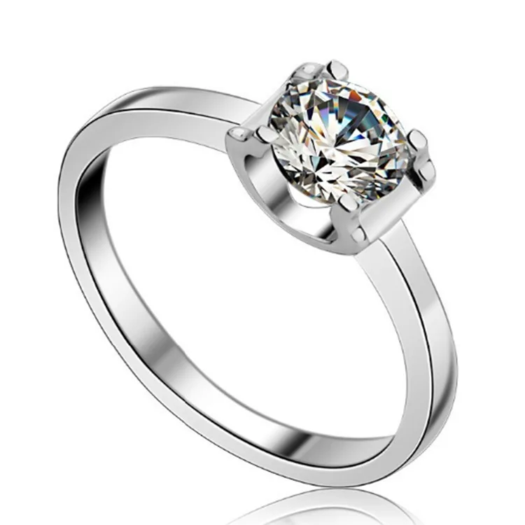 

Women jewelry pure silver wedding ring single stone ring designs