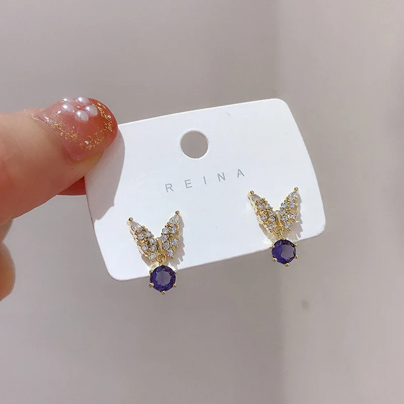 

fashion jewelry trendy crystal stud personalized butterfly earrings