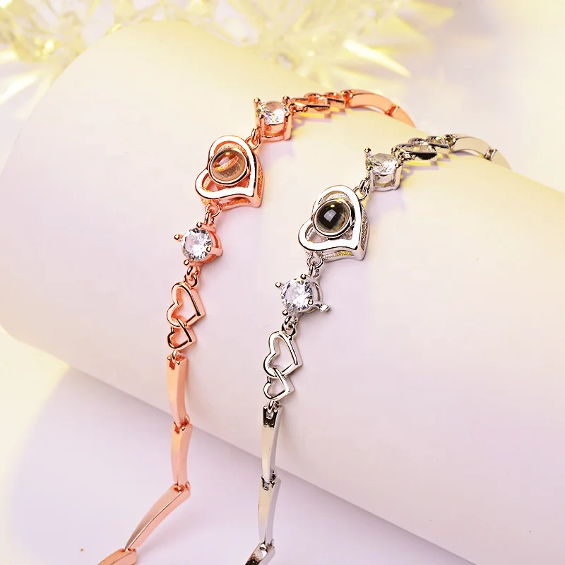 

Bracelet 100 Languages I Love You Bracelets for Women Valentine's Day Present Memory Projection Bracelet Femme