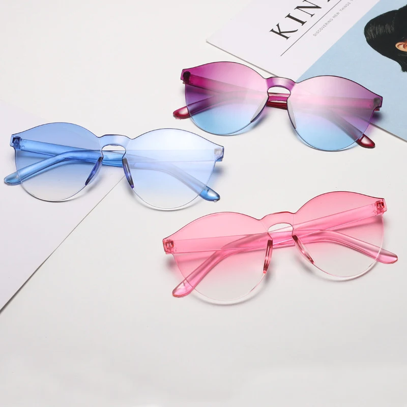 

2021 Trendy Fashion Designer Sunglasses Transparent Clear Mirrored Branded Shades Women Sunglasses Lentes De Sol De
