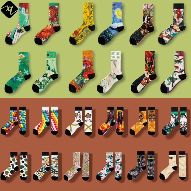 

Digital seamless sublimation sock colorful fashion design custom 3d printed socks, Custom color