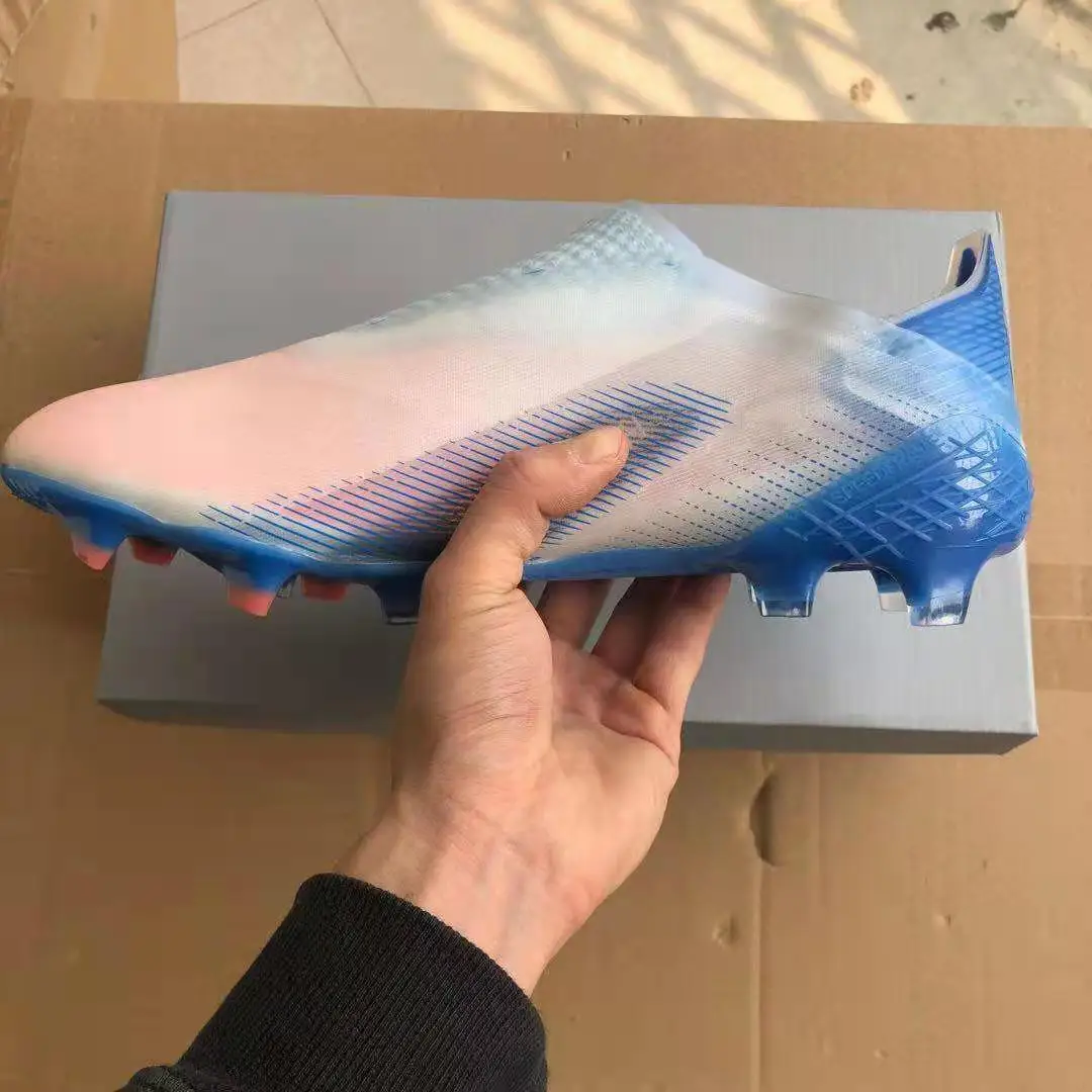 

2021 best cheap factory direct brand laceless mens X ghosted football soccer shoes X football soccer shoes FG boots