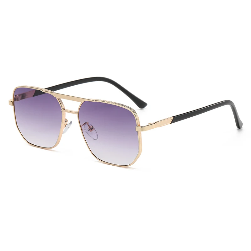

Superhot Eyewear 50708 Fashion 2023 Metal Frame UV400 Gradient Double Bridge Pilot Shades Sunglasses