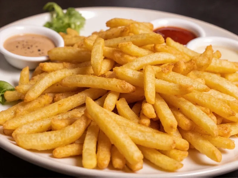 Seasoned crispy fries with dipping sauces