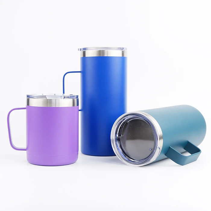 

14oz/24oz Insulated Stainless Steel Coffee Mug with Handle, Thermal Thermos Double Wall Travel Mug with Custom Logo