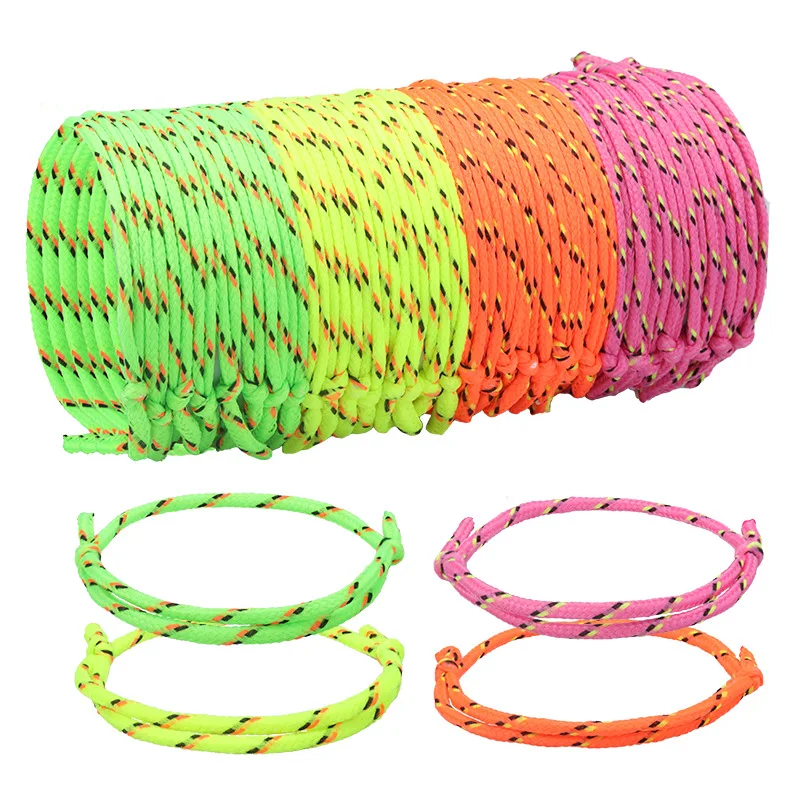 

Simple Adjustable Paracord Bracelets Rope Woven Neon Colors Friendship Bracelet for boy and girl